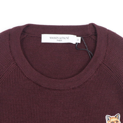 メゾン キツネ ワンピース ニット ウール ボルドー