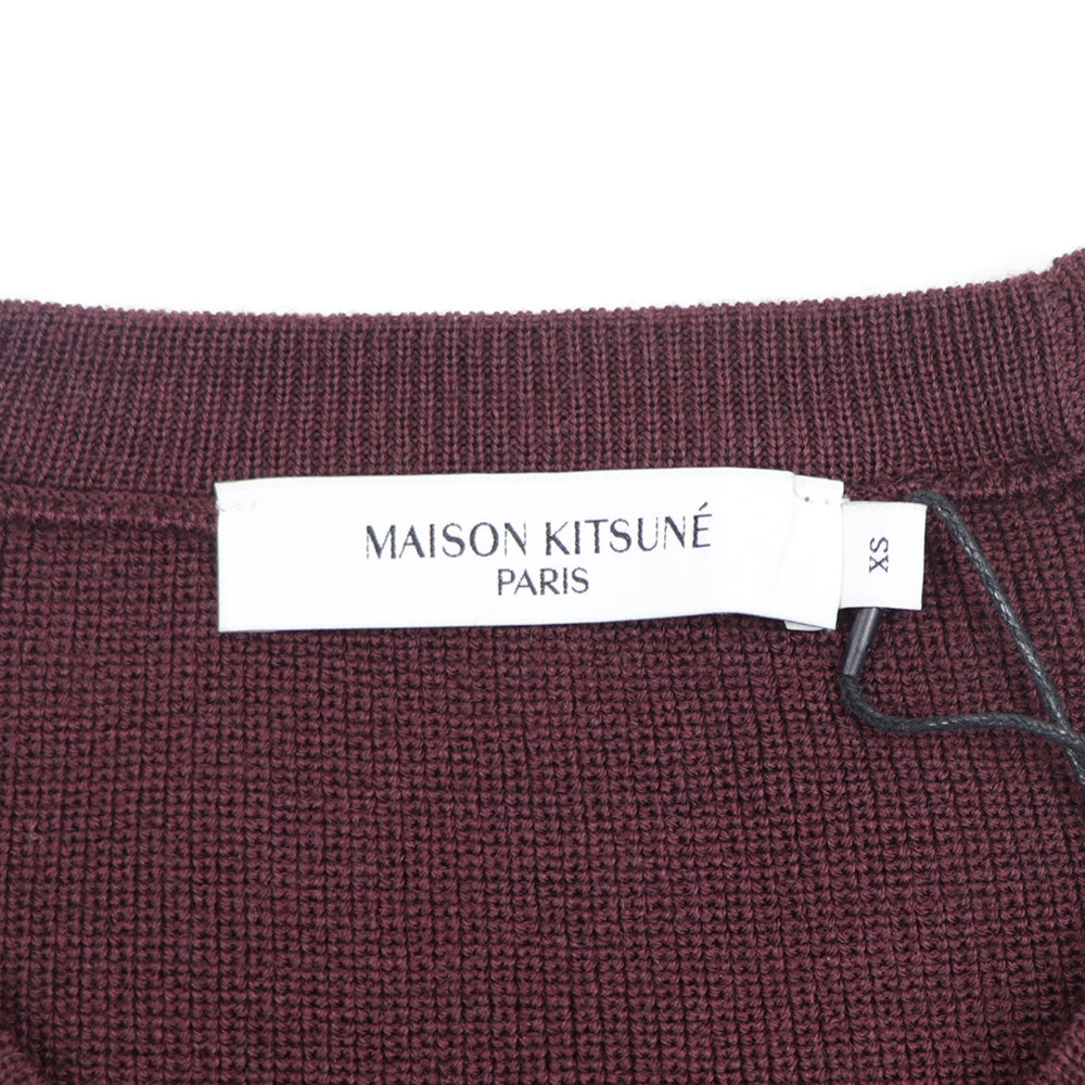メゾン キツネ ワンピース ニット ウール ボルドー