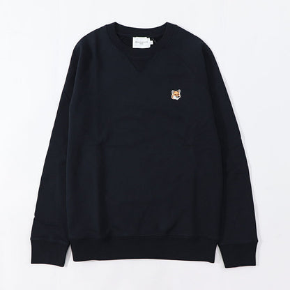 メゾン キツネ MAISON KITSUNE トップス スウェット・トレーナー ユニセックス ブラック ネイビー コットン 刺繍 ワンポイント クルーネック シンプル AM00303KM0001