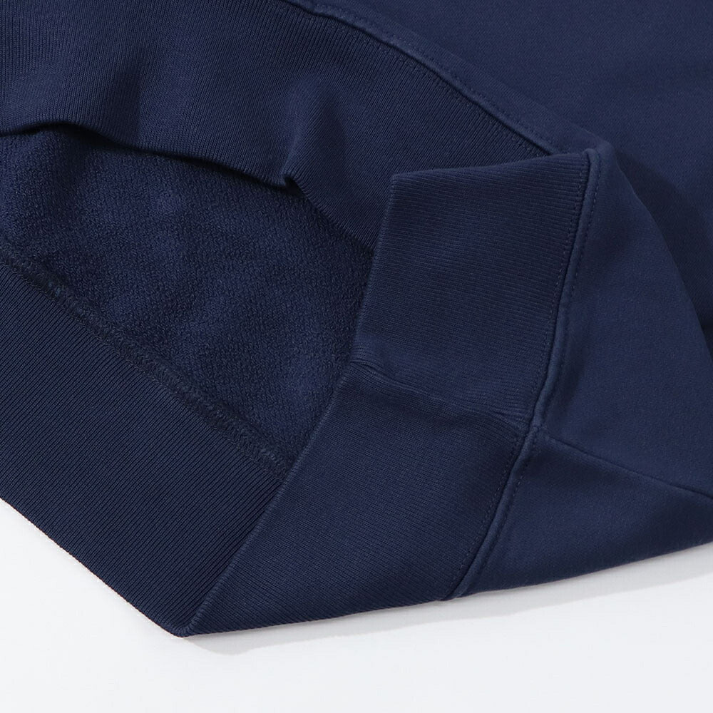 メゾン キツネ MAISON KITSUNE トップス スウェット・トレーナー ユニセックス ブラック ネイビー コットン 刺繍 ワンポイント クルーネック シンプル AM00303KM0001