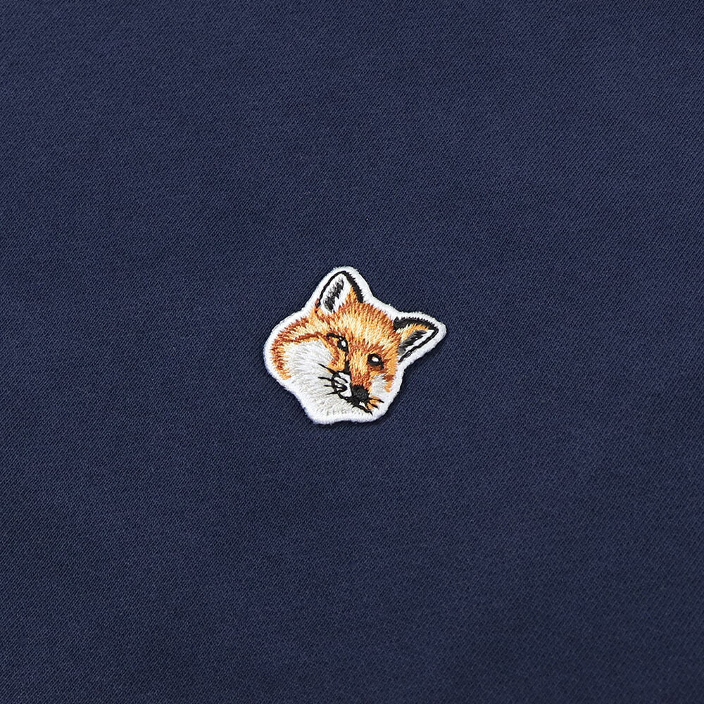 メゾン キツネ MAISON KITSUNE トップス スウェット・トレーナー ユニセックス ブラック ネイビー コットン 刺繍 ワンポイント クルーネック シンプル AM00303KM0001