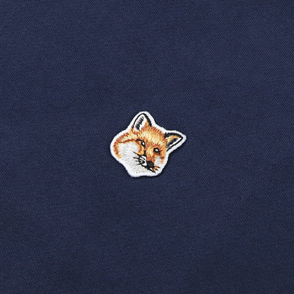 メゾン キツネ MAISON KITSUNE トップス スウェット・トレーナー ユニセックス ブラック ネイビー コットン 刺繍 ワンポイント クルーネック シンプル AM00303KM0001