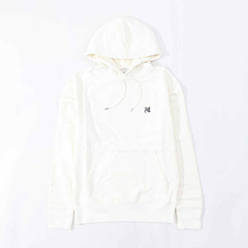 MAISON KITSUNE パーカー ネイビー エクリュ フォックスパッチ フーディー プルオーバー GU00335KM0002