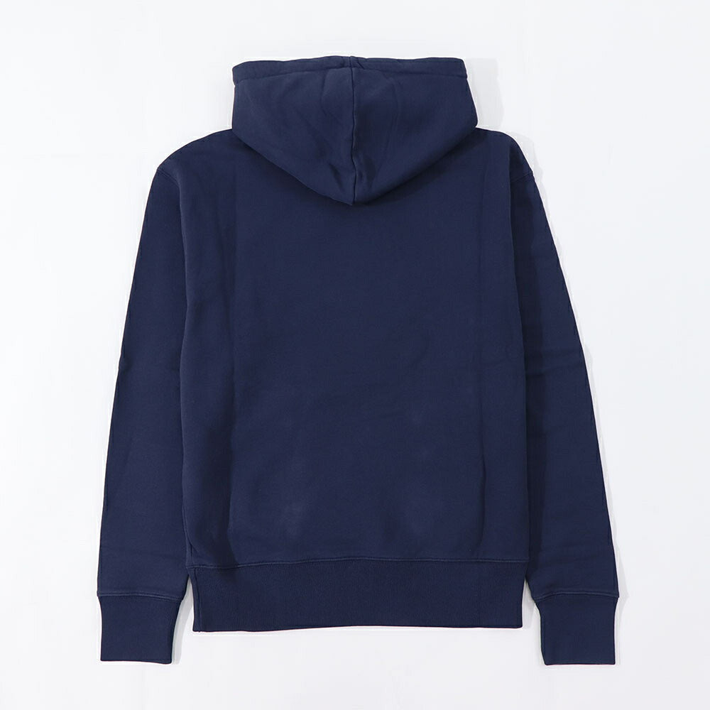 MAISON KITSUNE パーカー ネイビー エクリュ フォックスパッチ フーディー プルオーバー GU00335KM0002