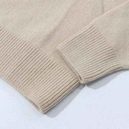 MAISON KITSUNE ニット ベージュ ネイビー ベイビーフォックス パッチ HM00502KT1006