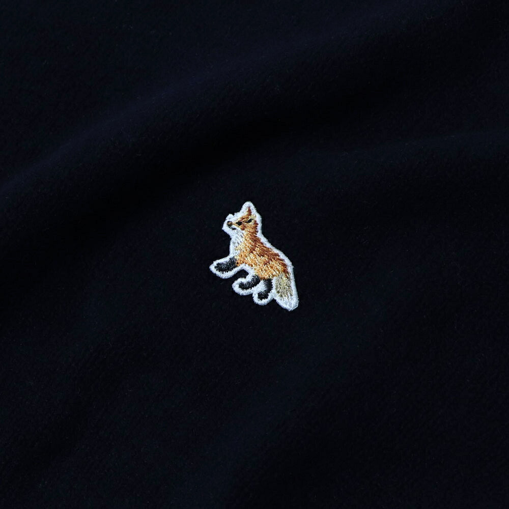 MAISON KITSUNE ニット ベージュ ネイビー ベイビーフォックス パッチ HM00502KT1006