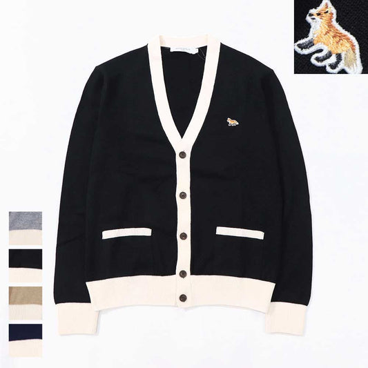 MAISON KITSUNE カーディガン ベイビーフォックス バイカラー