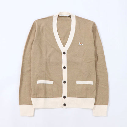 MAISON KITSUNE カーディガン ベイビーフォックス バイカラー
