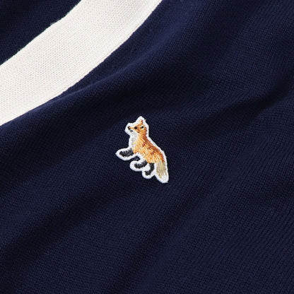 MAISON KITSUNE カーディガン ベイビーフォックス バイカラー