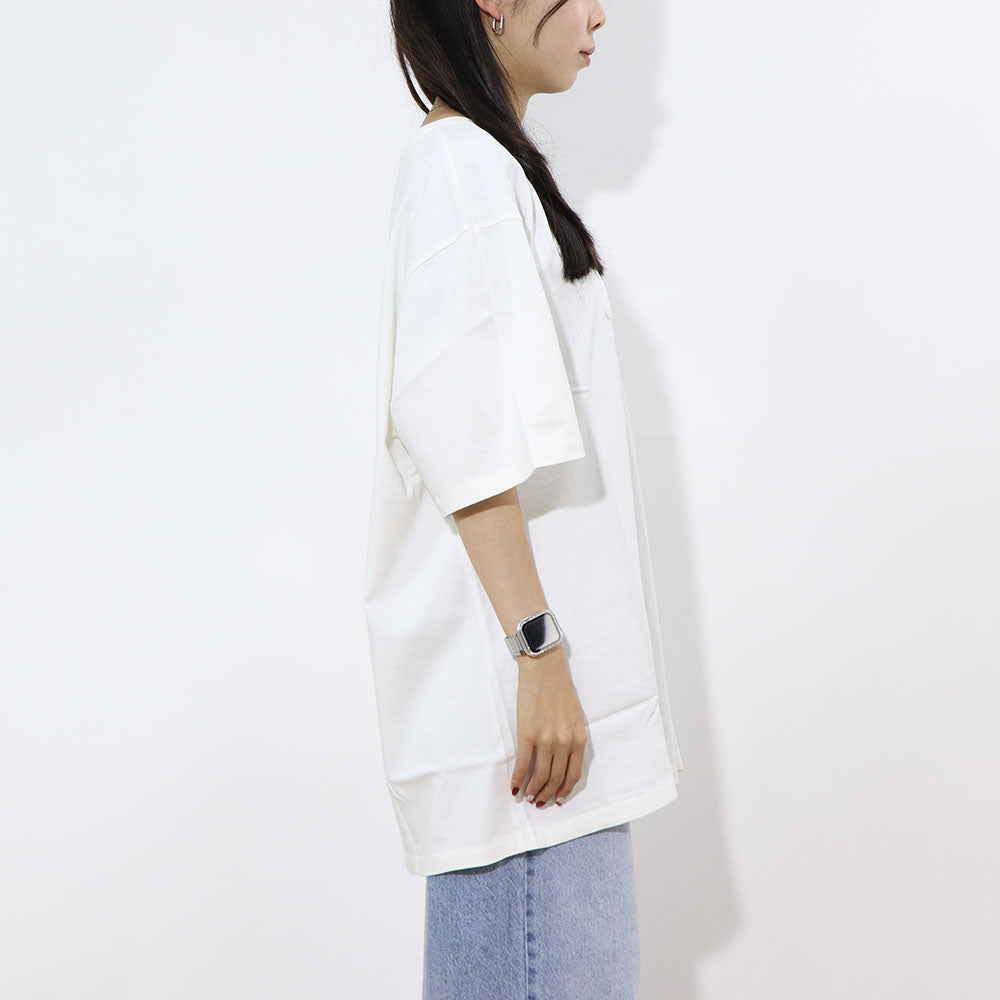 MAISON KITSUNE Tシャツ ホワイト フォックスパッチ クールネック KM00114KJ0035