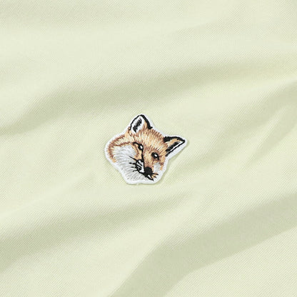 メゾン キツネ MAISON KITSUNE トップス Tシャツ・カットソー メンズ  イエロー フォックスパッチ コットン 無地 ワンポイント 半袖 クルーネック 半袖 LM00104KJ0008