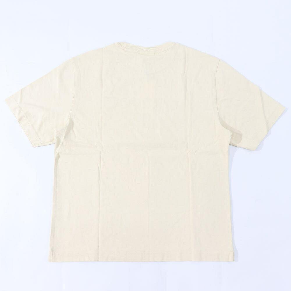 メゾン キツネ MAISON KITSUNE トップス Tシャツ・カットソー メンズ クリーム ライトグリーン フォックスパッチ コットン 無地 ワンポイント 半袖 クルーネック 半袖 LM00107KJ0119