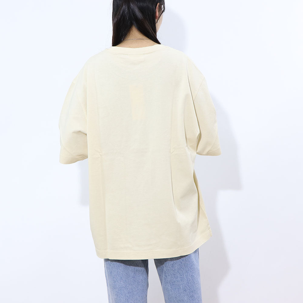 MAISON KITSUNE Tシャツ クリーム ライトグリーン フォックスパッチ LM00107KJ0119