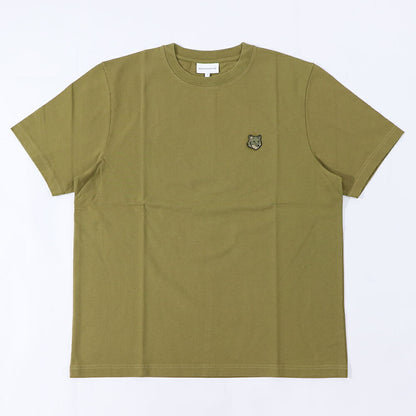 メゾン キツネ MAISON KITSUNE トップス Tシャツ・カットソー メンズ  カーキ メランジグレー フォックスパッチ コットン 無地 ワンポイント 半袖 クルーネック 半袖 MM00127KJ0118