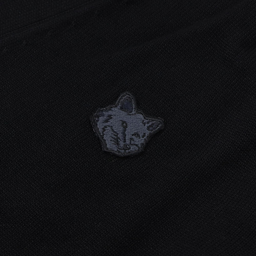MAISON KITSUNE カーディガン ブラック カーキ フォックスパッチ LM00505KT1036
