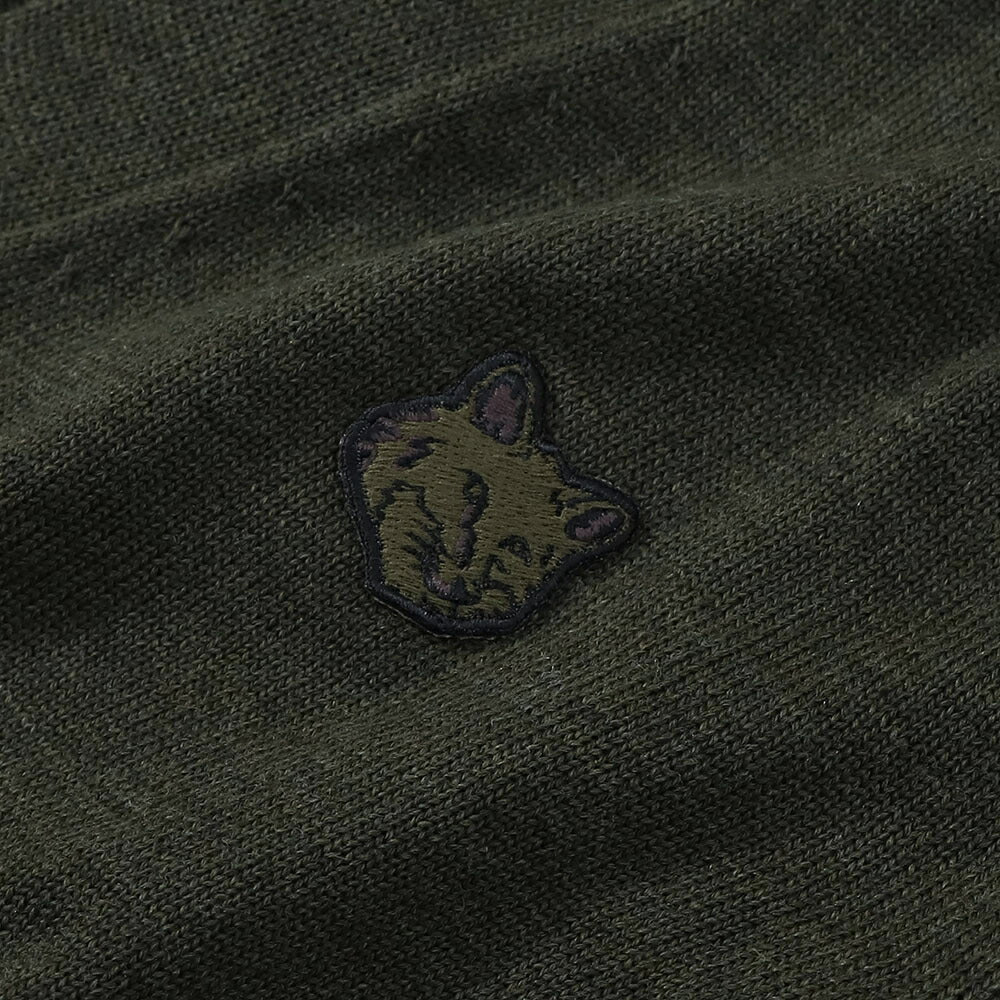 MAISON KITSUNE カーディガン ブラック カーキ フォックスパッチ LM00505KT1036