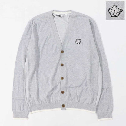 MAISON KITSUNE カーディガン グレー フォックスパッチ