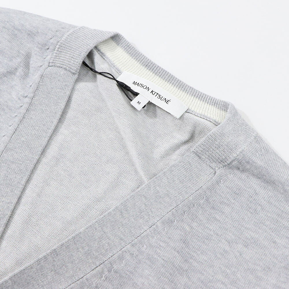 MAISON KITSUNE カーディガン グレー フォックスパッチ