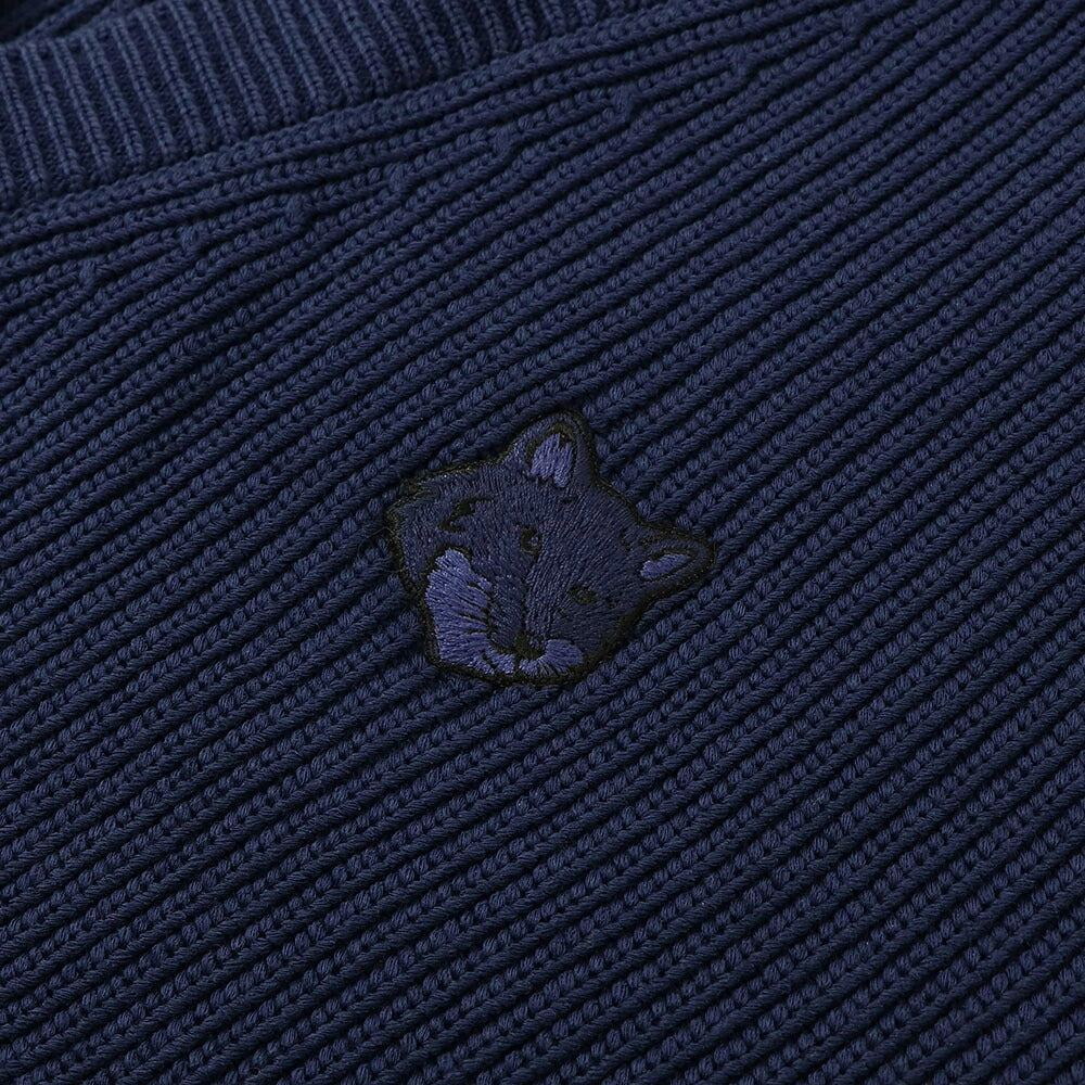 メゾン キツネ MAISON KITSUNE トップス カーディガン メンズ BOLD FOX HEAD PATCH COMFORT RIBBED CARDIGAN クリーム ネイビー フォックスパッチ コットン 無地 ワンポイント 長袖 MM00506KT1098