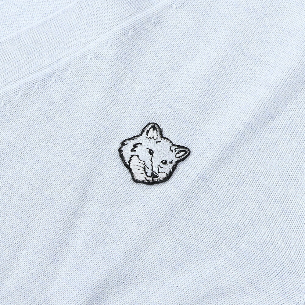 メゾン キツネ MAISON KITSUNE トップス カーディガン メンズ BOLD FOX HEAD PATCH ライトブルー フォックスパッチ ウール 無地 ワンポイント 長袖 MM00509KT1036