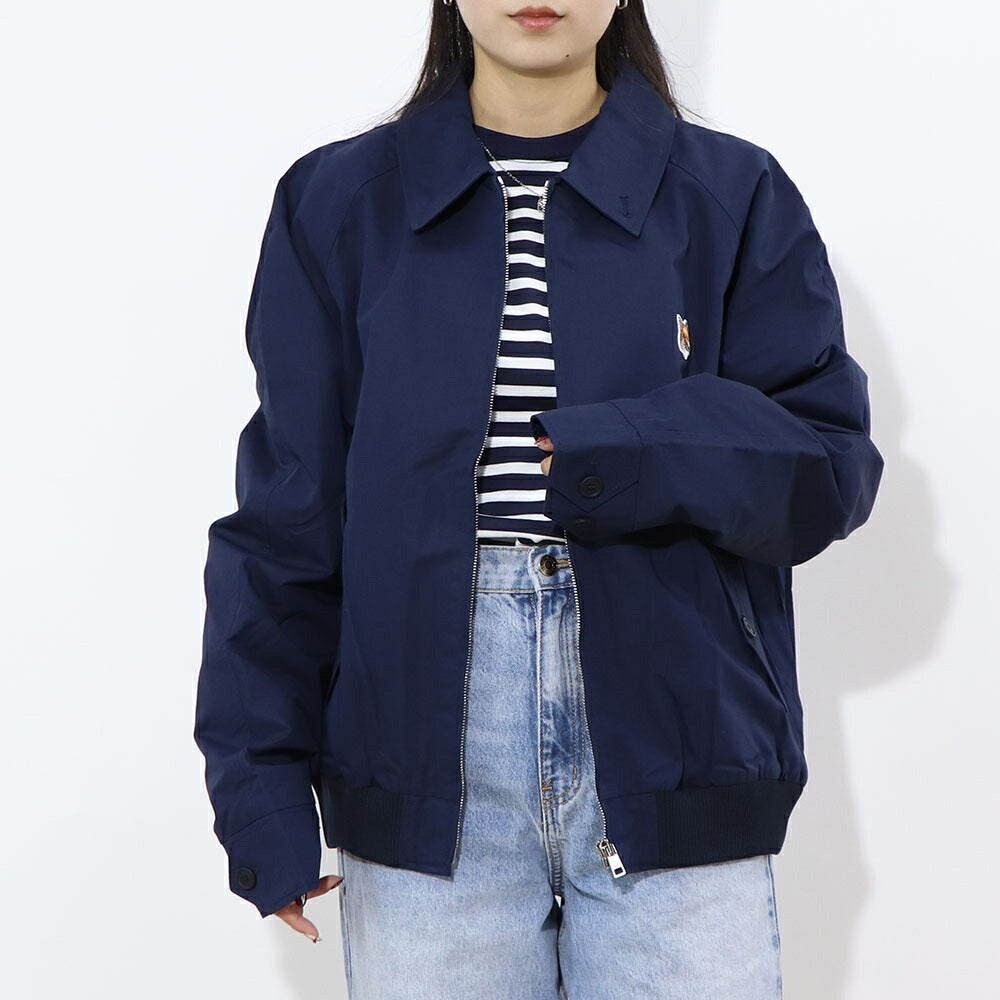 MAISON KITSUNE ブルゾン  ネイビー フォックスパッチ ハリントン MM02105WQ0067