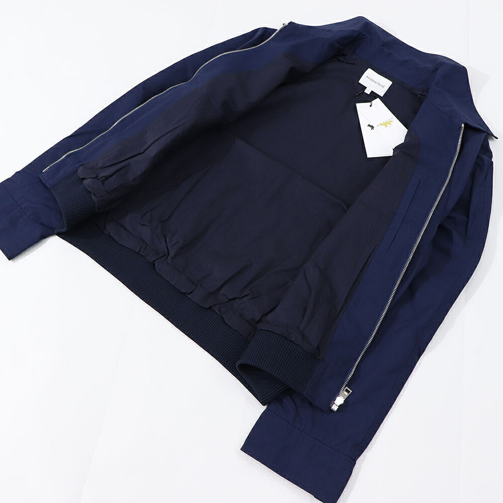 メゾン キツネ MAISON KITSUNE アウター ジャケット・ブルゾン メンズ  ネイビー フォックスパッチ ハリントン 無地 ワンポイント MM02105WQ0067
