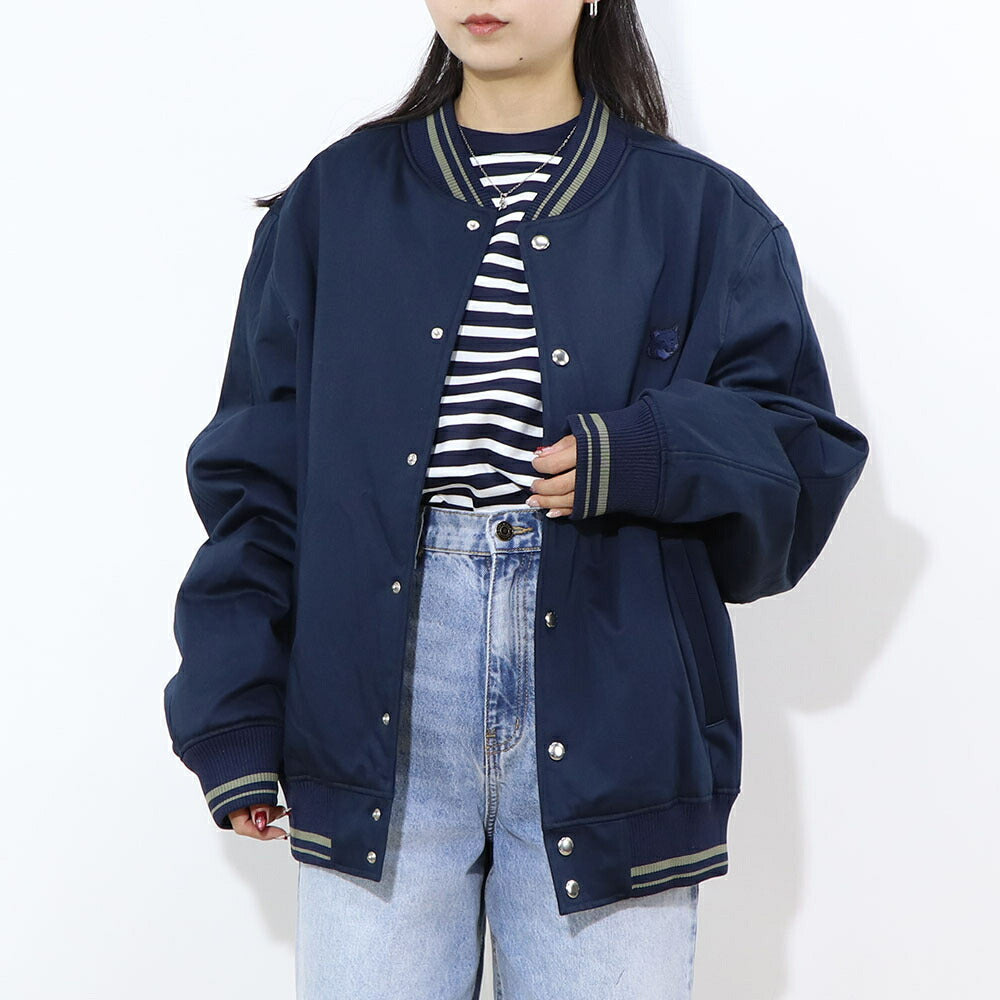 MAISON KITSUNE ジャケット ネイビー フォックスパッチ