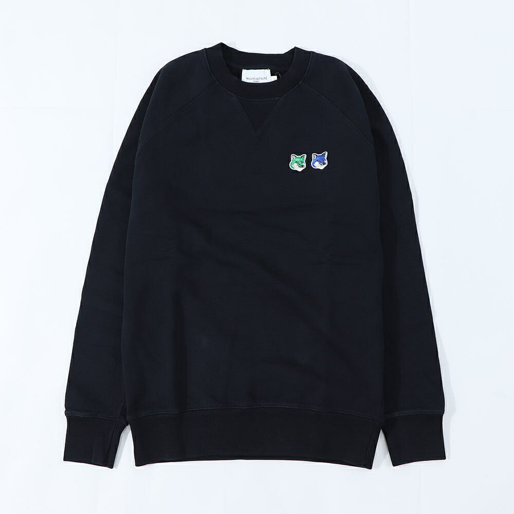 MAISON KITSUNE スウェット ブラック フォックスパッチ スエット KM00303KM0001