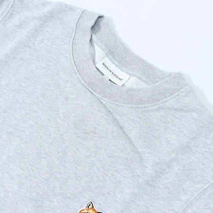 MAISON KITSUNE スウェット グレー ネイビー フォックスパッチ スエット LM00301KM0001