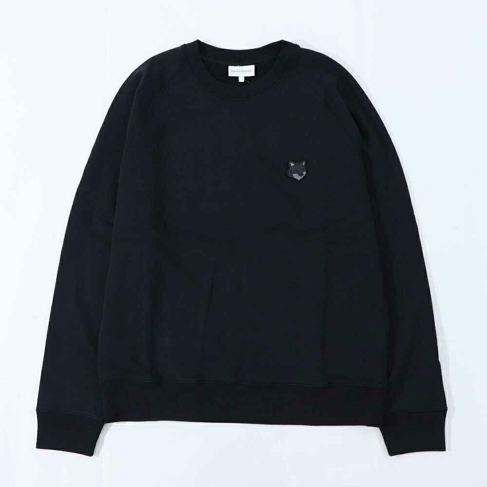 メゾン キツネ MAISON KITSUNE トップス スウェット・トレーナー メンズ BOLD FOX HEAD PATCH ダークメランジグレー ブラック クリーム ネイビー ライトグリーン フォックスパッチ スエット 無地 ワンポイント 長袖 クルーネック MM00304KM0001