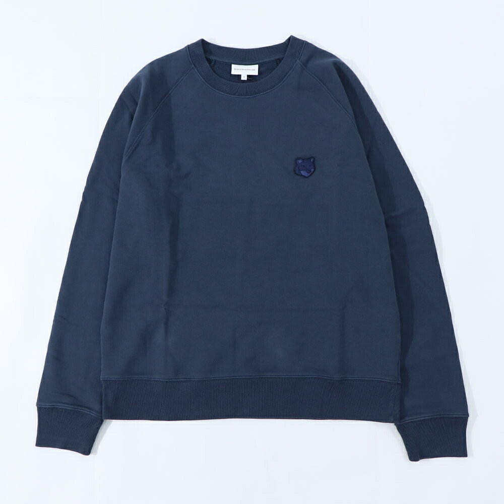 メゾン キツネ MAISON KITSUNE トップス スウェット・トレーナー メンズ BOLD FOX HEAD PATCH ダークメランジグレー ブラック クリーム ネイビー ライトグリーン フォックスパッチ スエット 無地 ワンポイント 長袖 クルーネック MM00304KM0001