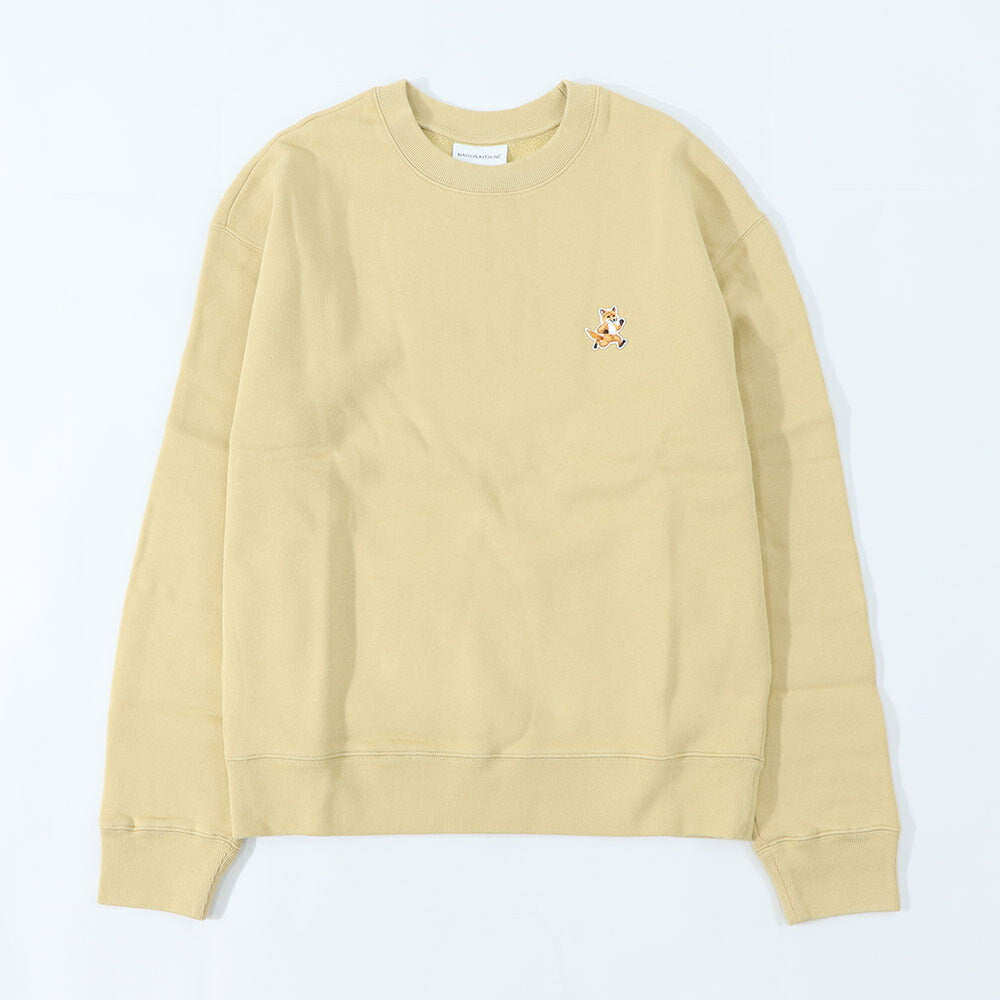 メゾン キツネ MAISON KITSUNE トップス スウェット・トレーナー メンズ SPEEDY FOX PATCH ブラック イエロー ネイビー スピーディーフォックスパッチ スエット 無地 ワンポイント 長袖 クルーネック MM00313KM0307