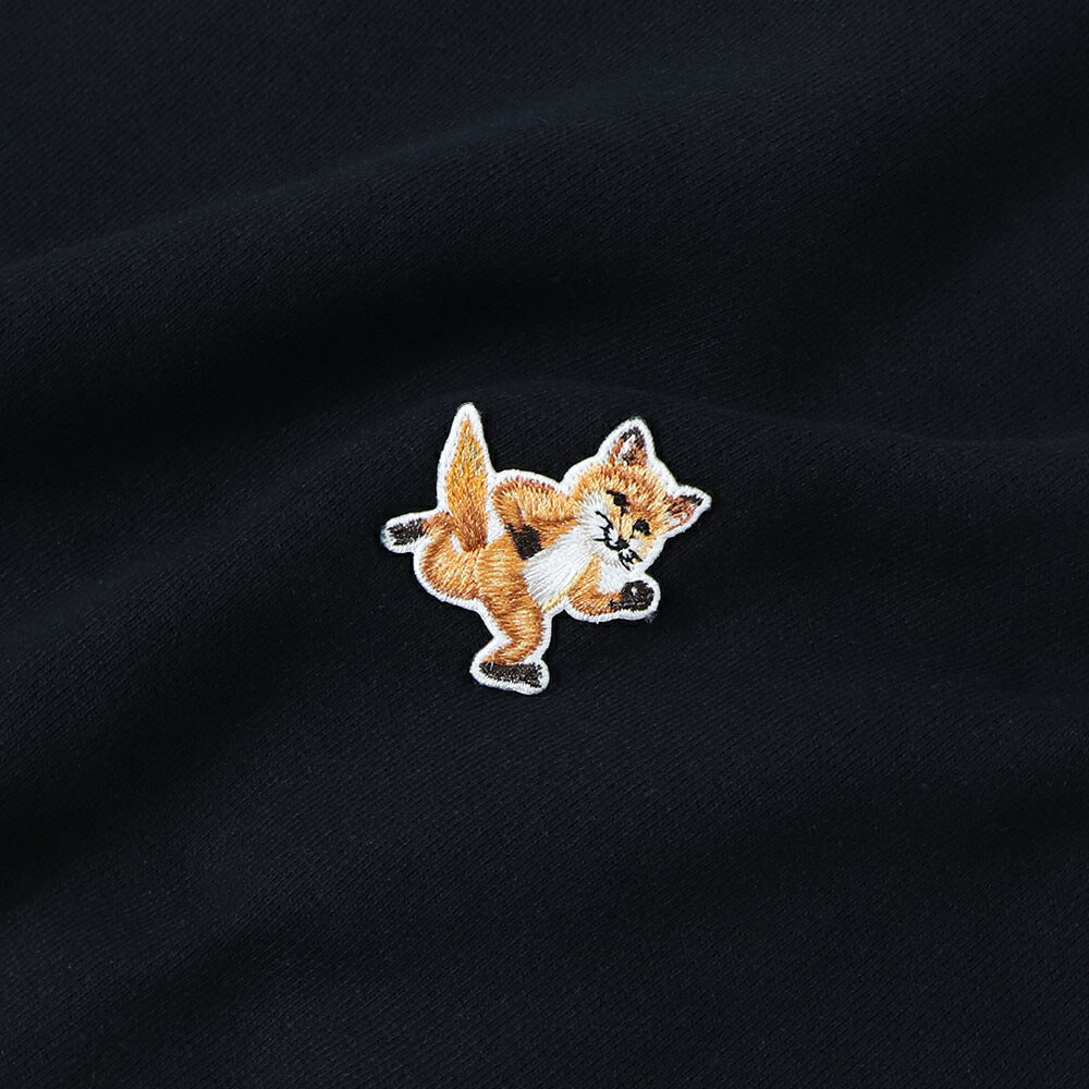 MAISON KITSUNE スウェット ブラック イエロー ネイビー スピーディーフォックスパッチ スエット MM00313KM0307