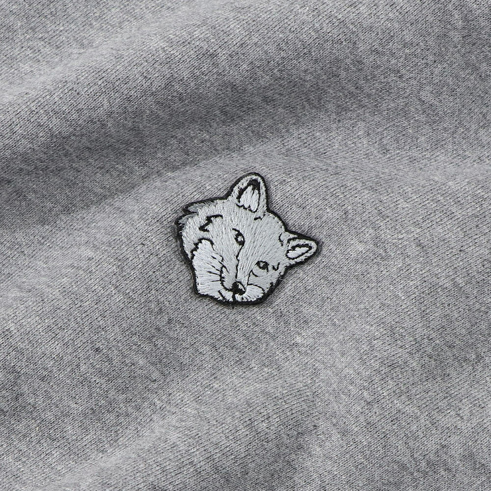 メゾン キツネ MAISON KITSUNE トップス スウェット・トレーナー メンズ FOX HEAD PATCH メランジグレー ブルー フォックスパッチ スエット 無地 ワンポイント 長袖 クルーネック MM00316KM0307