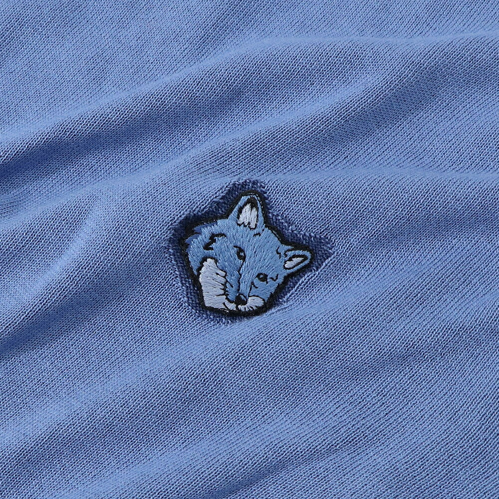 MAISON KITSUNE ニット グレージュ ブルー フォックスパッチ