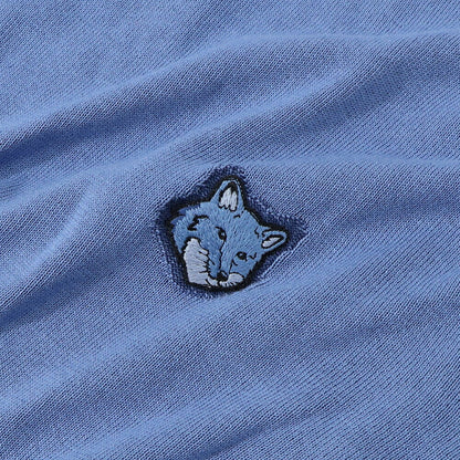 MAISON KITSUNE ニット グレージュ ブルー フォックスパッチ