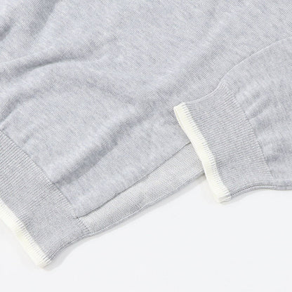 MAISON KITSUNE ニット グレージュ ブルー フォックスパッチ