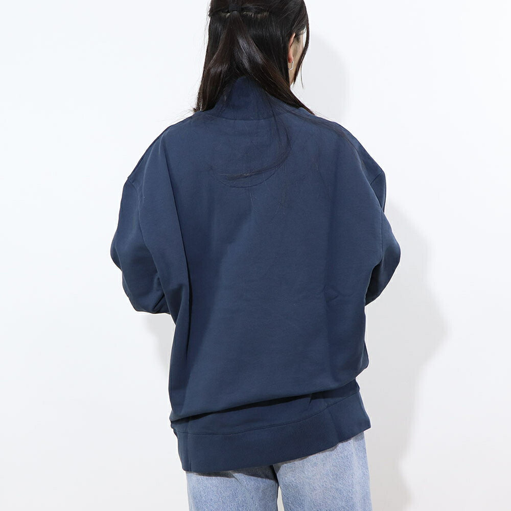 MAISON KITSUNE スウェット グレー ネイビー フォックスパッチ ハーフジップ スエット MM00314KM0001