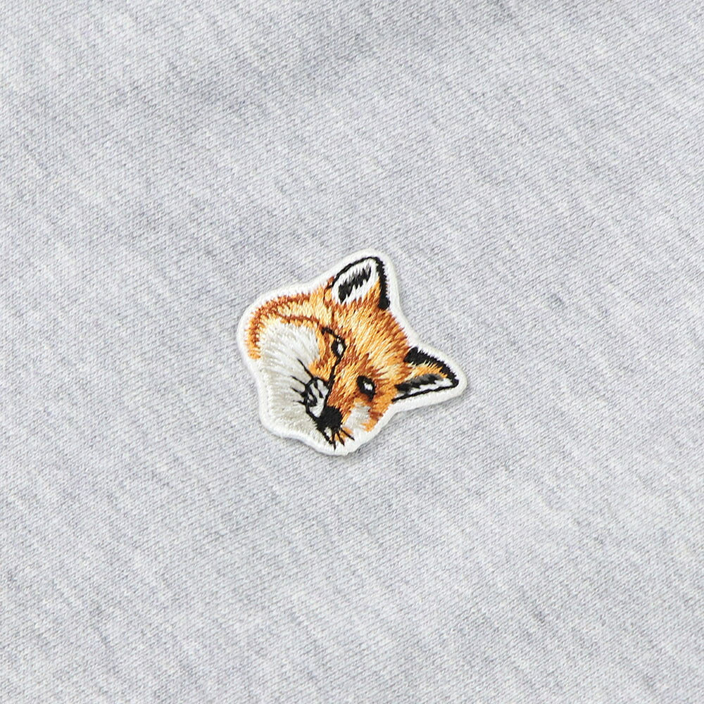 MAISON KITSUNE スウェット グレー ネイビー フォックスパッチ ハーフジップ スエット MM00314KM0001