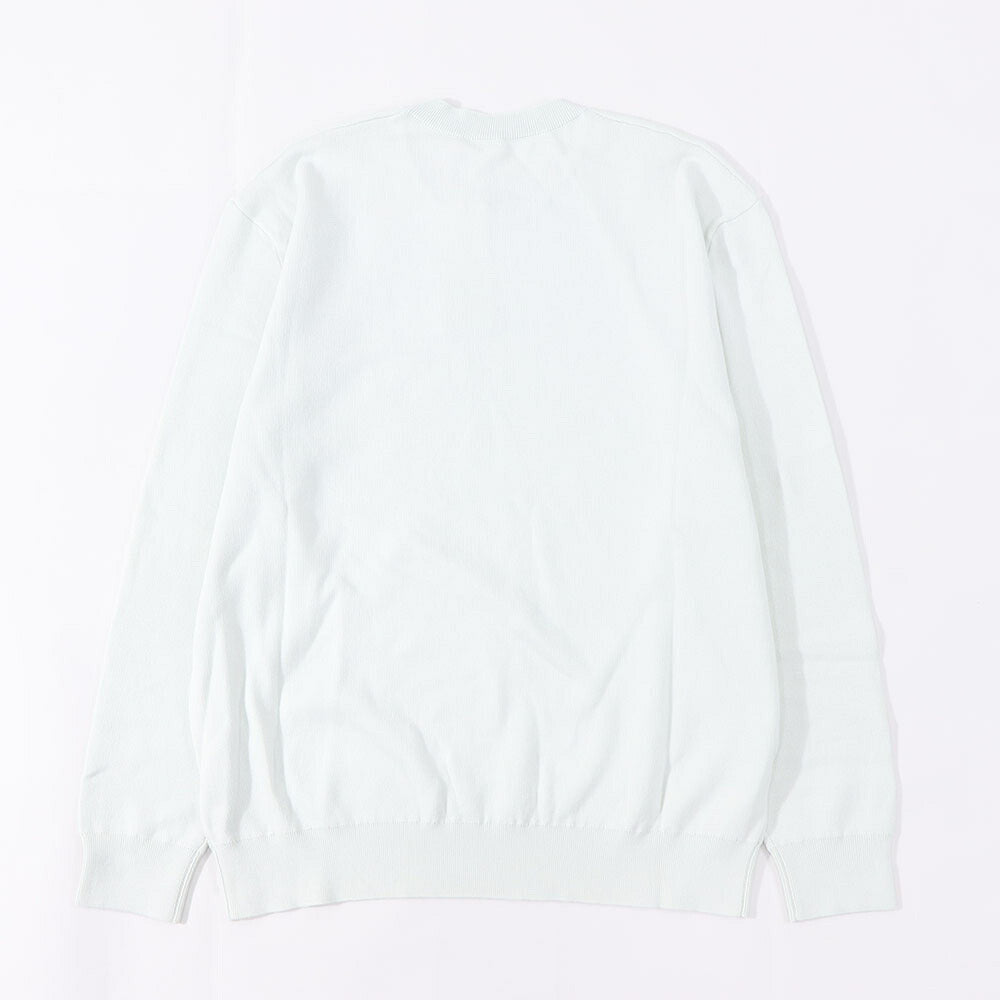 メゾン キツネ MAISON KITSUNE トップス ニット メンズ MINI FOX HEAD INTARSIA COMFORT JUMPER ブルー フォックスパッチ 無地 ワンポイント 長袖 クルーネック KM00505KT1078