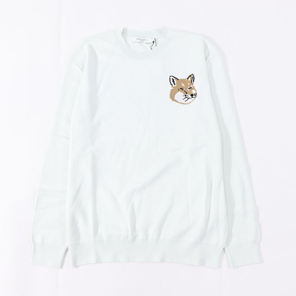MAISON KITSUNE ニット ブルー フォックスパッチ KM00505KT1078