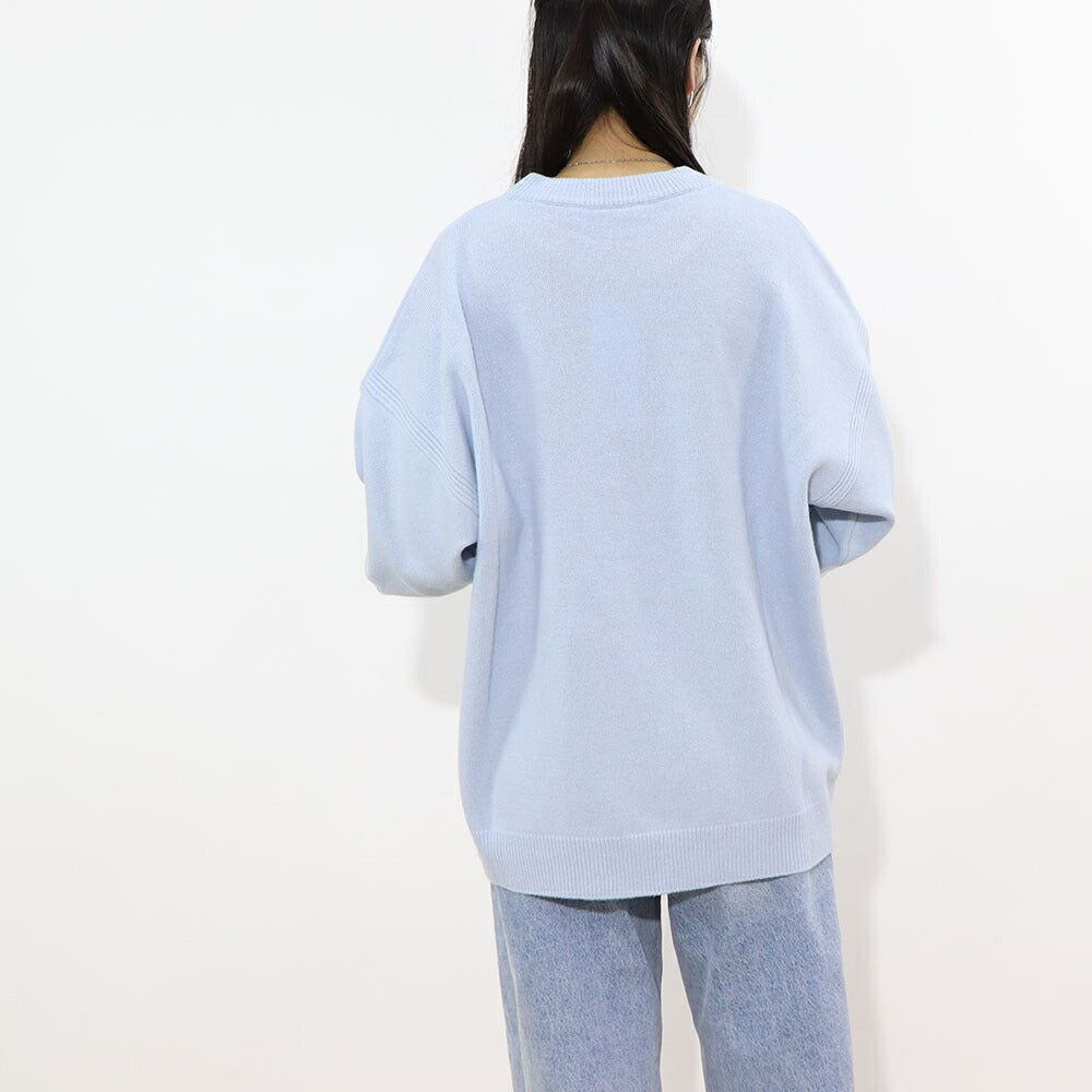 MAISON KITSUNE ニット ブラック ブルー フォックスパッチ ウール