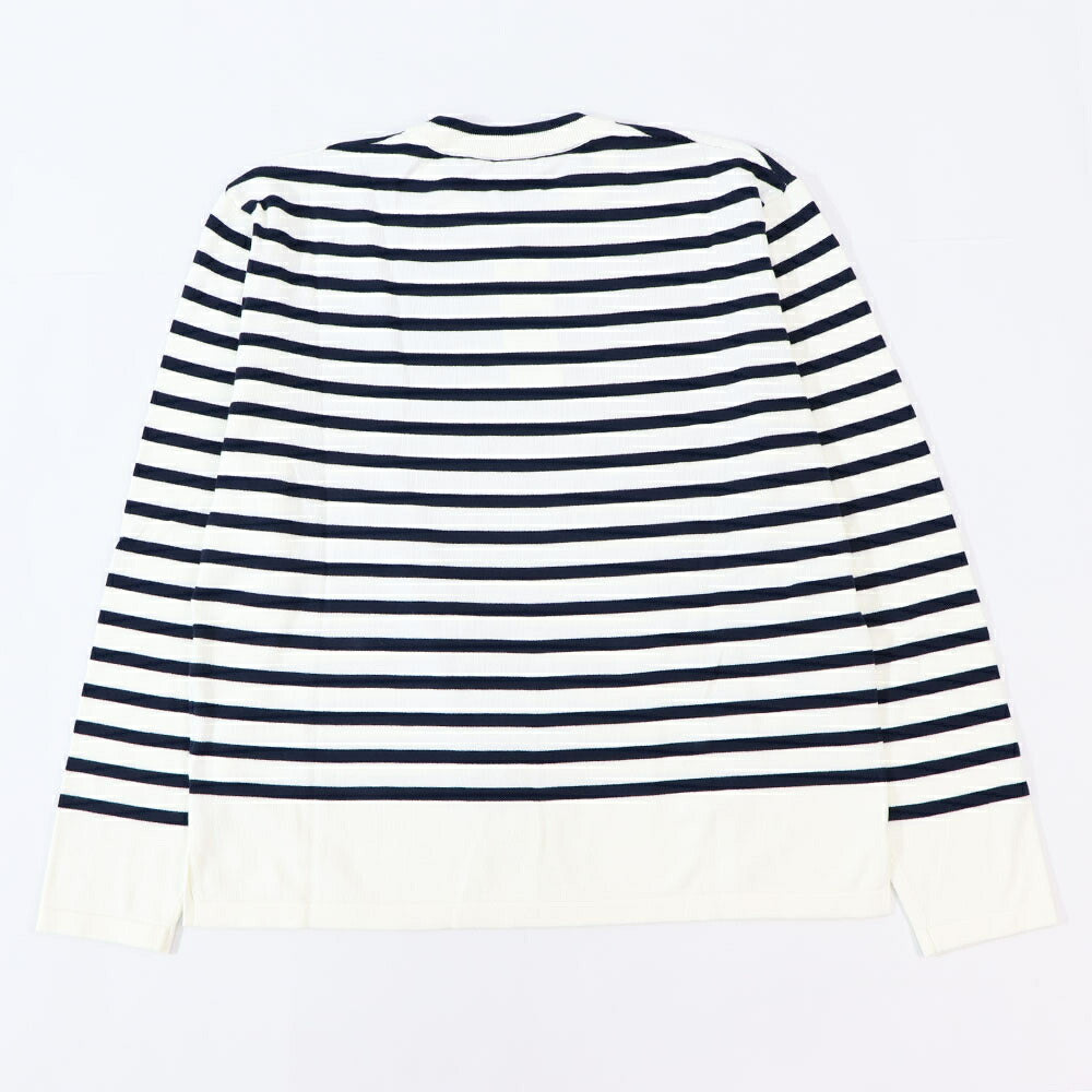 MAISON KITSUNE ニットネイビー×ホワイト フォックスパッチ