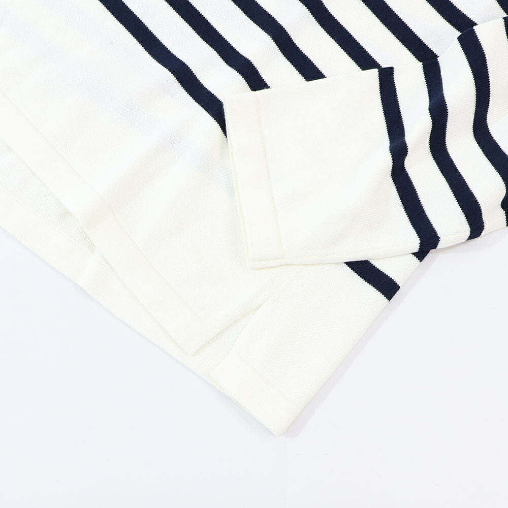 MAISON KITSUNE ニットネイビー×ホワイト フォックスパッチ