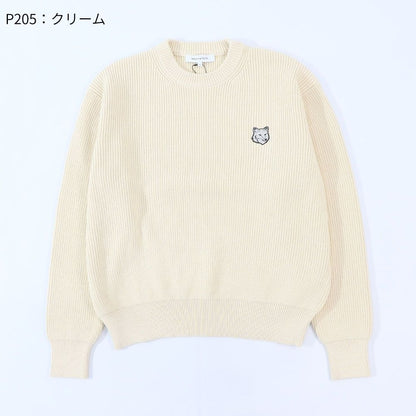 MAISON KITSUNE ニット クリーム ネイビー ブルー フォックスパッチ