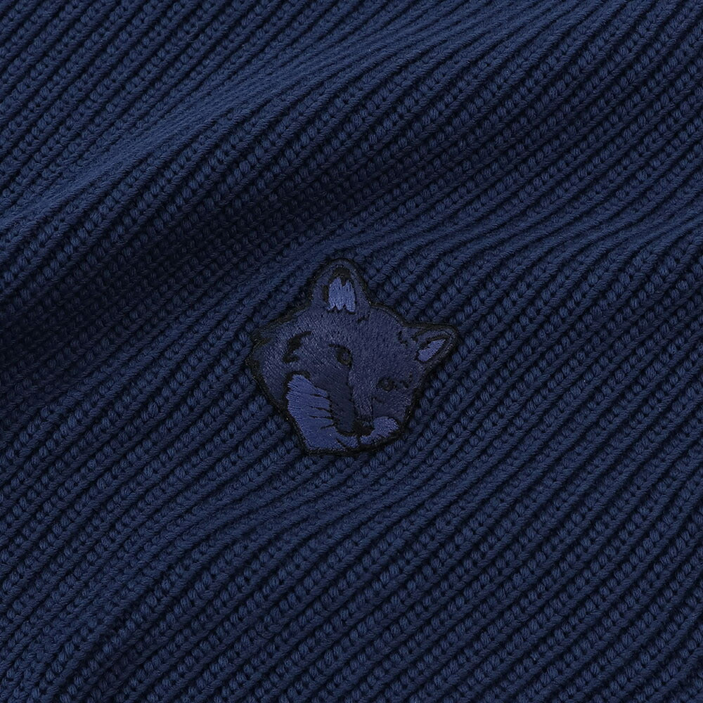 MAISON KITSUNE ニット クリーム ネイビー ブルー フォックスパッチ