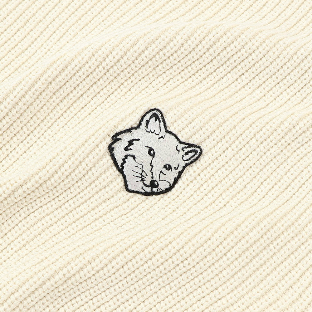 MAISON KITSUNE ニット クリーム ネイビー ブルー フォックスパッチ
