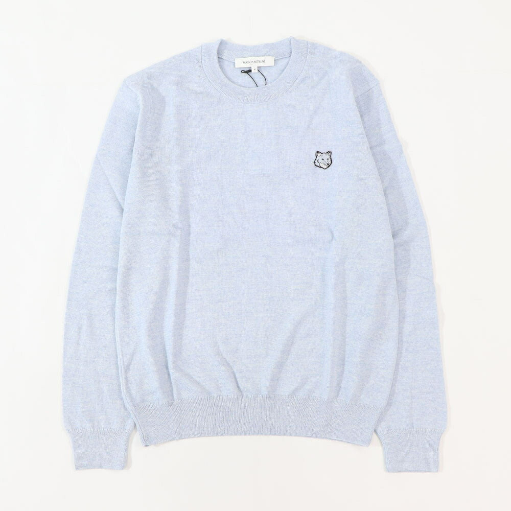 MAISON KITSUNE ニット BOLD FOX PATCH ライトブルー フォックスパッチ