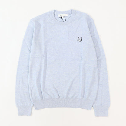 MAISON KITSUNE ニット BOLD FOX PATCH ライトブルー フォックスパッチ