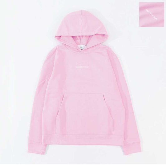 MAISON KITSUNE パーカー  ピンク フォックスパッチ スエット フーディ ロゴ 裏起毛